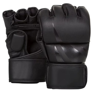 Premium Black MMA Gloves Red Trimmed Grappling Mitts Professional Martial Arts Sparring Punching Training Open Palm Boxing Mitts - Product Image 5