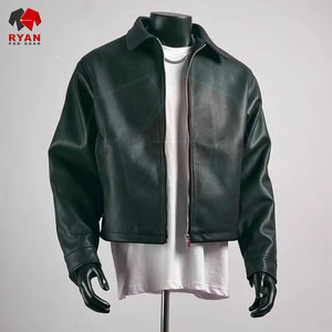 Veste en cuir pour homme de haute qualité, marque personnalisée, couleur unie, design moderne, services OEM ODM - Product Image 5