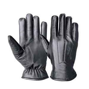Gants et mitaines en cuir pour homme, de haute qualité, tendance, pour la conduite, compatibles avec les écrans tactiles, chauds pour l'hiver, durables et simples - Product Image 4
