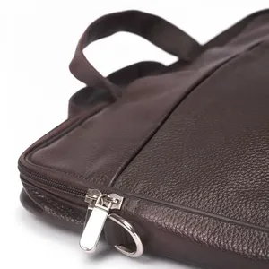 Handcrafted Brown Leather Office Laptop Bag for Men with Elegant Business Carrying Case Custom Logo Available - Product Image 3