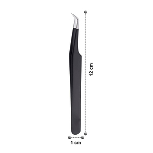 Pince à épiler professionnelle de précision en acier inoxydable, pointe lisse, finition noire mate, fabriquée sur site - Product Image 5