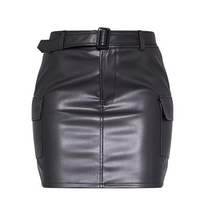 Jupe Midi Femme Hiver en Cuir Véritable et Velours Côtelé, Taille Naturelle, Style Vintage, Grande Taille, Décontractée, Vente en Gros, Prix Abordable - Product Image 6