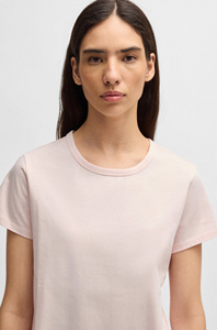 Women's Light <b>Pink</b> Short Sleeve T-Shirt Crew Neck Regular Fit Casual Knitted Fabric All Seasons Solid Color - Product Image 5