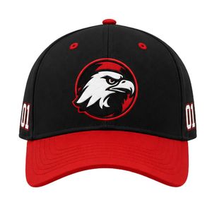 <b>Black</b> & Red Baseball <b>Cap</b> Premium Adjustable Snapback Sports Hat with Embroidered Front Logo Team <b>Cap</b> for <b>Men</b> Women - Product Image 1