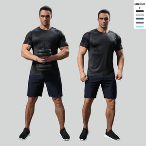 Vêtements de sport pour hommes, vêtements de sport athlétiques, logo personnalisé, t-shirt de sport imprimé pour hommes, haut de gym, fitness, manches courtes - Product Image 4