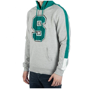 Sweat-shirt à capuche gris-vert pour homme, imprimé lettres S, coupe décontractée, tricoté, pour l'automne - Product Image 2