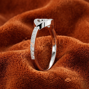 <b>Silver</b> <b>Statement</b> Jewelry Eye Shape Engagement <b>Ring</b> for Women Elegant Halo Promise Fashion Bridal Style <b>Ring</b> - Product Image 2