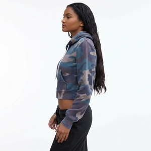 High Quality Streetwear Plain Thick Fleece Spandex/Cotton Beaded <b>Winter</b> Women Oversized Blank Hoodie Crop <b>Top</b> Manufacturers - Product Image 5