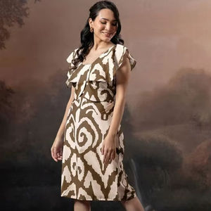 Elegante Vestido Midi 100% Bordado Siddharth para Mujer, Hecho a Mano, Hermoso, Cómodo, Informal, para Fiestas de Verano - Product Image 1