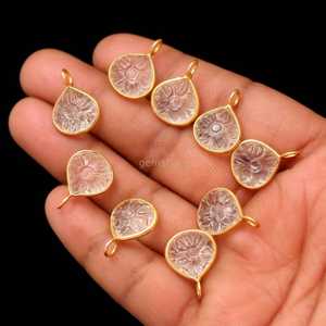 Natural Crystal Quartz Flower Pendant 925 Sterling <b>Silver</b> Gemstone Charm Hand Carved Quartz Jewelry Pendant Floral Crystal Bulk - Product Image 1