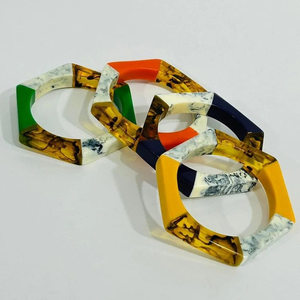 Stylish Resin Jewelry Vintage Handmade Round Bangles for Women FAIZA CRAFT FC-7196 Fashion Elegant Party Style Micro Insert - Product Image 1