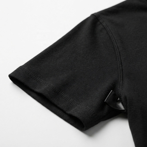 Camiseta Negra de Manga Corta para Hombre, Corte Regular, 100% Algodón Jersey, Cuello Redondo, Estilo Casual, Color Sólido, Tejido de Punto - Product Image 4