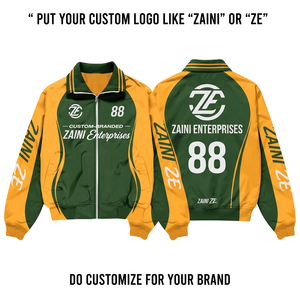Chaqueta Cortavientos Impermeable de Poliéster Premium de 115 GSM, Diseño de Paneles Verde y Amarillo, Logotipo Impreso Personalizado, Estilo Urbano Ligero - Product Image 1