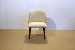 Silla de Comedor Moderna Tapizada con Patas de Madera de Teca, Diseño de Mediados de Siglo, Asiento de Tela, Mueble para el Hogar, Modelo CHA49 - Product Image 2
