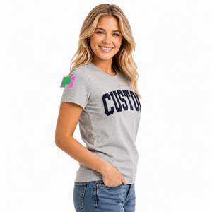 Camiseta de Manga Corta para Mujer, Moda de Verano, Más Vendida, con Bordado Personalizado, Letras, Algodón, Camiseta Sorority para Mujer - Product Image 2