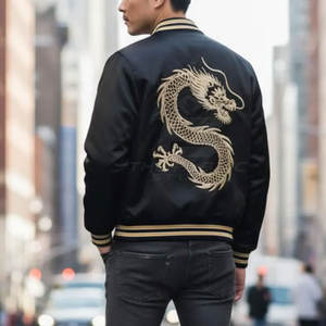 Chaqueta Sukajan Premium Bordada para Hombre, Diseño Bomber de Satén, Elegante y Cómoda para Invierno, Estilo Casual y Urbano - Product Image 4