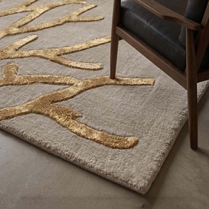 Hand Tufted Modern Wool/Silk Area Rug Luxury Soft Living Room Bedroom Carpet Premium Home Decor Beige Gold PET Friendly Extra - Product Image 3