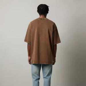 Camiseta de Hombre de Alta Calidad con Logotipo Personalizado, 100% Algodón Tejido, con Relieve 3D, Hombros Caídos, Corte Holgado, Manga Corta, Servicio OEM/ODM - Product Image 2