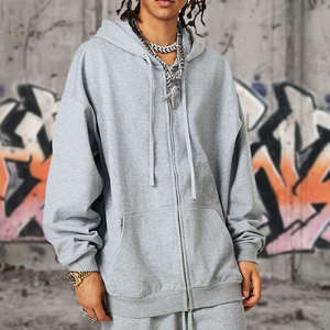 Sudadera con capucha negra extragrande para mujer, informal, de manga larga, con cremallera y forro polar. - Product Image 4