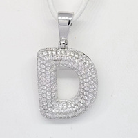 Collier Pendentif Alphabet H en Argent Sterling 925, Zircon Élégant Plaqué Rhodium, Plaqué 4 Couches, Cadeau de Fête Adorable, Unisexe, Chaîne Rolo
