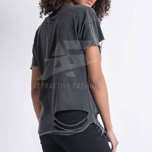 T-shirt pour femme de qualité supérieure, effet usé, matière douce au toucher, style confortable pour tous les jours - Product Image 5