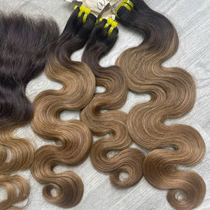 LINU Vietnamese Virgin Hair Super Quality Fast <b>Body</b> <b>Wave</b> Honey for Brown Silky Machine Double Weft Weaving 100g - Product Image 2