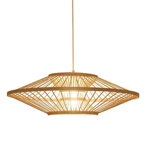 Luminaire suspendu en rotin naturel tissé pour la décoration du plafond de la maison, éclairage intérieur et design d'intérieur - Product Image 4