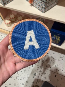 CRYSTAL CRAFT Octopus <b>Beaded</b> <b>Coasters</b> Custom Seed Bead Handmade Promotional Personalized Multi Colors Square - Product Image 2