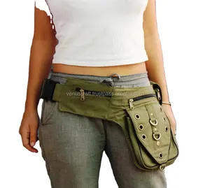 ग्रीन कैनवास पैसे बैग कस्टम कमर बेल्ट महिला बटुआ पैसे बैग थोक यूनिसेक्स में; 27243 कर सकते हैं-12 वीनस Leatherware