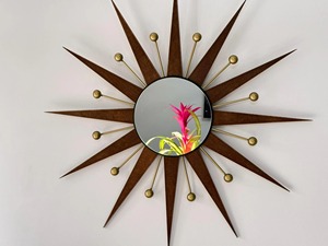 Sun Shape Yellow Wall <b>Mirror</b> Perfect For Living Room And <b>Bedroom</b> Adds Radiant And Eye Catching Wall Decor From India - Product Image 4