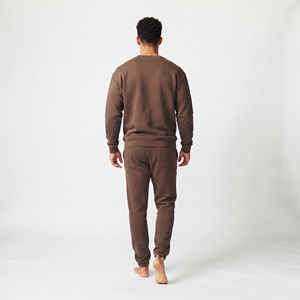 <b>Men's</b> Sweatsuit Sweatshirt Jogger Set Two Piece Tracksuit Crew Neck Drop Shoulder <b>Pullover</b> Casual Streetwear Custom Log - Product Image 6