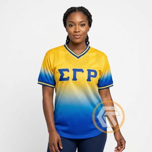 Camiseta Ecológica Personalizada de la Hermandad Femenina Sigma Gamma Rho, Sublimada, de Alta Calidad, Transpirable, Cuello en V, Manga Corta, para Verano - Product Image 3