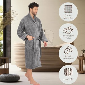 Bata de Baño de Algodón para Hombre, Ligera, de Alta Calidad, Suave y Transpirable, de Manga Larga, para el Hogar, Hotel, Spa, Resort, Viajes, Uso Matutino - Product Image 6