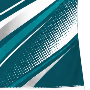 Camiseta Deportiva de Compresión de Manga Corta Color Verde Azulado Oscuro y Blanco con Cuello Redondo y Gráfico de Olas para Entrenamiento Deportivo - Product Image 6