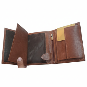 Portefeuille Homme en Cuir Véritable Marron Premium, Pliant, Multi-emplacements pour Cartes, Porte-monnaie Fin, Élégant, Durable, Accessoire Formel 2026 - Product Image 4