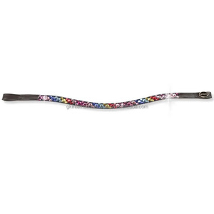 Top Quality Leather Horse Bling Crystal Decorative Brow <b>Band</b> Leather Horse Brow <b>Band</b> Crystals Rhinestones <b>Snap</b> for Closure Loops - Product Image 5