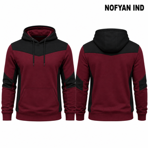 เสื้อฮู้ดดี้ผู้ชาย NOFYAN IND Cuarom แบบสวมใส่สบายทรงโอเวอร์ไซส์ ดีไซน์กระเป๋าตัดต่อสี ผ้าฝ้าย 100% เฟรนช์เทอร์รี่ เหมาะสำหรับฤดูหนาว แห้งเร็ว - Product Image 4
