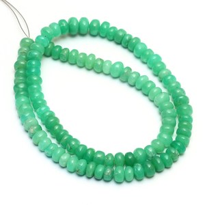 Cuentas de Crisoprasa AAA+ de 6mm-7mm, Lisas, en Forma de Rondelle, con Sombreado, Cuentas de Piedra Preciosa Semipreciosa de Crisoprasa Verde Natural para la Fabricación de Joyas - Product Image 2