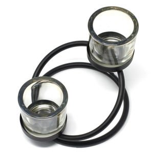 Ensemble de 3 bougeoirs à bougies chauffe-plat en fer et verre, finition noire, écologiques, pour la décoration de la maison, Noël et les mariages - Product Image 5