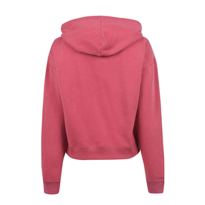 เสื้อสเวตเชิ้ตครอปมีฮู้ดสีชมพูสำหรับผู้หญิง คุณภาพพรีเมียม สีพื้น แขนยาว สไตล์ลำลอง ผ้าถักนิตติ้ง ผ้าฝ้าย ใส่ได้ในฤดูใบไม้ร่วง - Product Image 3