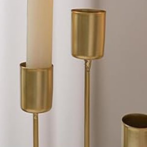 3-Arm Iron Candle Holders for Taper and Pillar Candles Elegant Gold Plated Metal Candlestick <b>Stands</b> for Christmas Decoration - Product Image 4