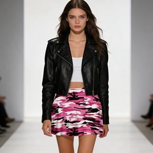 Minifalda Moderna de Color Rosa Sólido para Mujer, Estilo Casual Urbano, Secado Rápido, Poliéster y Elastano, Primavera Verano - Product Image 1