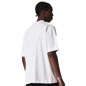 T-shirt blanc oversize pour homme, manches courtes, col rond, coton, streetwear décontracté, petit logo imprimé sur la poitrine, tee-shirt d'été - Product Image 6