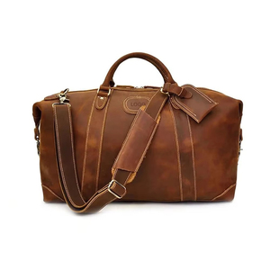 Men's Luxury Leather <b>Duffel</b> <b>Bag</b> with Polyester Lining Outdoor Travel Gym Sports Luggage Large Capacity Adjustable Shoulder Strap - Product Image 6
