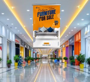 Banderola Colgante con Abrazaderas de Aluminio, Banderola Personalizada con Abrazaderas de Aluminio, Banderola Publicitaria para Interiores, Impresión de Banderas - Product Image 3