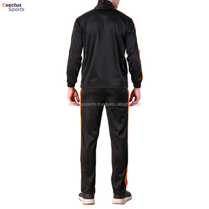 Chándal de entrenamiento polar de poliéster negro de calidad superior para hombre con logotipo personalizado, conjunto de dos piezas, traje de jogging de talla grande, respetuoso con el medio ambiente - Product Image 2