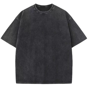 T-shirt vintage délavé pour homme, coupe oversize et carrée, effet usé, col rond, design vierge, en tissu jersey, style décontracté, fabriqué aux États-Unis - Product Image 2