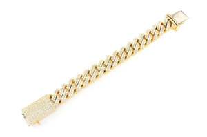 Men's Rhodium Plated 925 Silver Chain Bracelet Round Brilliant Cut Diamond Micro Pave Luxury Everyday Wear - Product Image 2