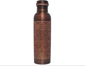 Copper <b>Bottle</b> with Double Wall Eco-Friendly Design Handle & Straw 1000ml Capacity Pure Copper Construction - Product Image 1