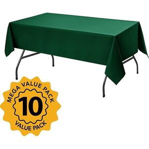 Set di 10 Tovaglie Rettangolari Verde Cacciatore 60 X 84 Pollici, Tessuto in Poliestere Antimacchia per Tavoli da 4 Piedi - Product Image 2